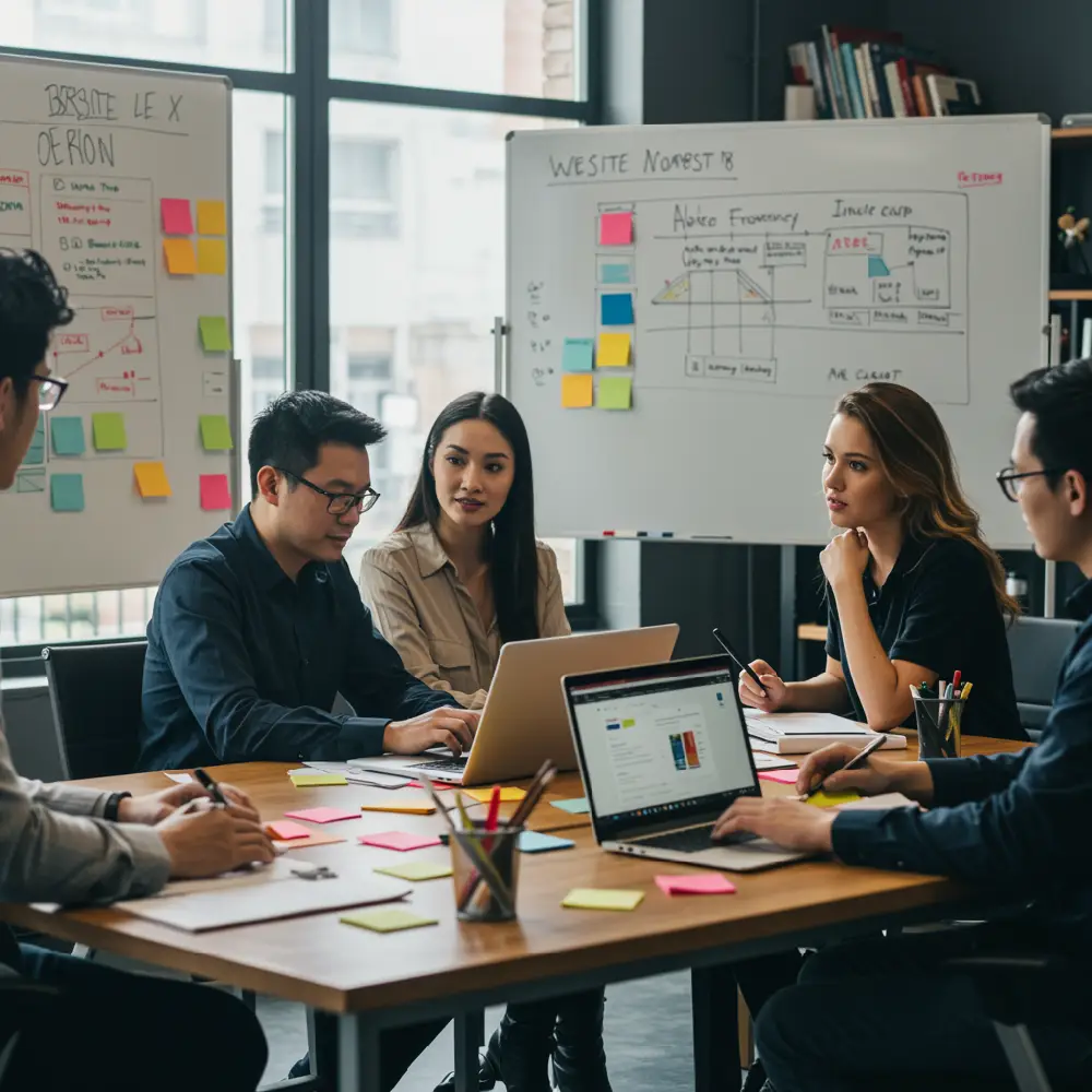 Creative workshop planning website design strategy in Vancouver