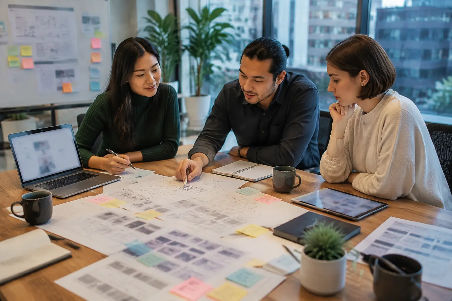 Website strategy session with sitemap content hierarchy and conversion planning