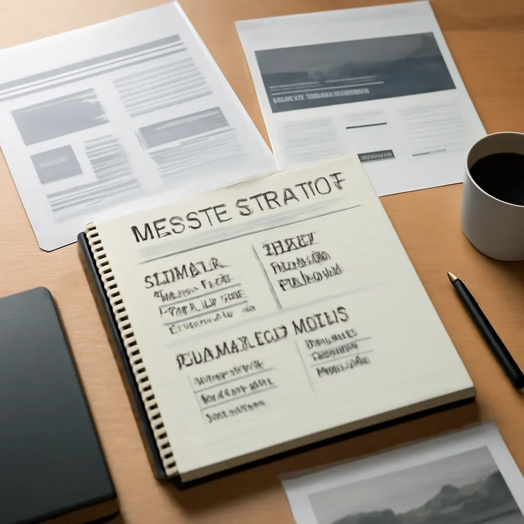 Website strategy notes and examples related to content, assets and stakeholder prep before kickoff