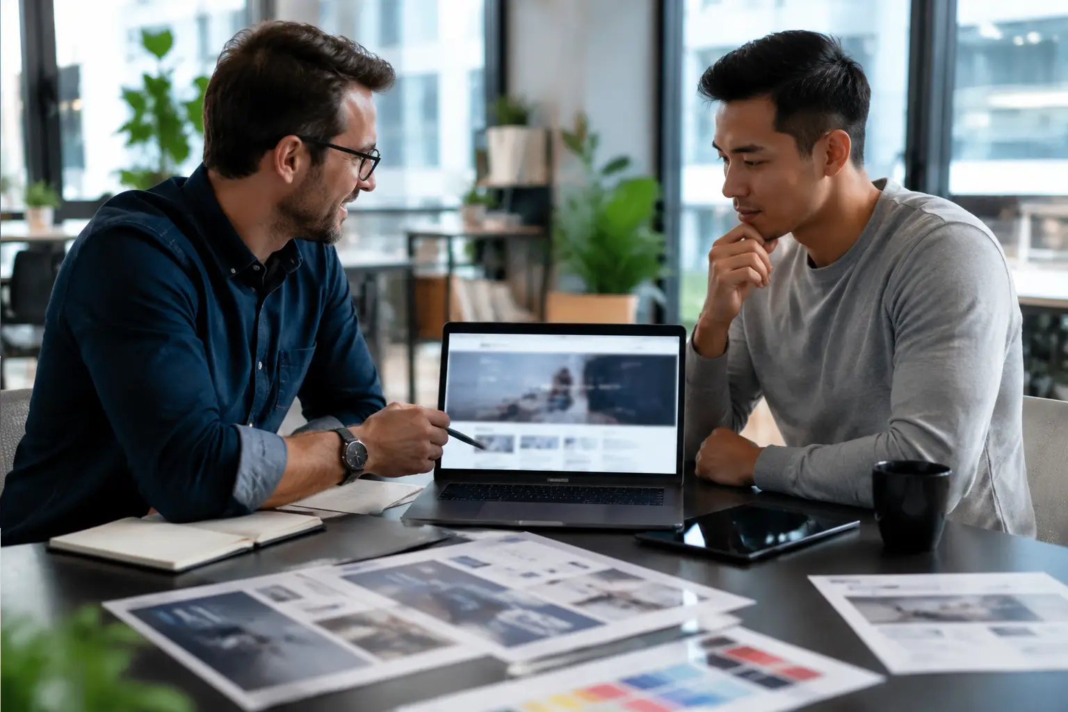 Custom web design process showing discovery, sitemap planning, responsive layouts and launch review