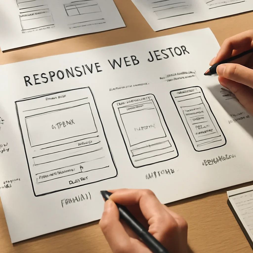 Responsive website planning with mobile wireframes navigation and content priorities