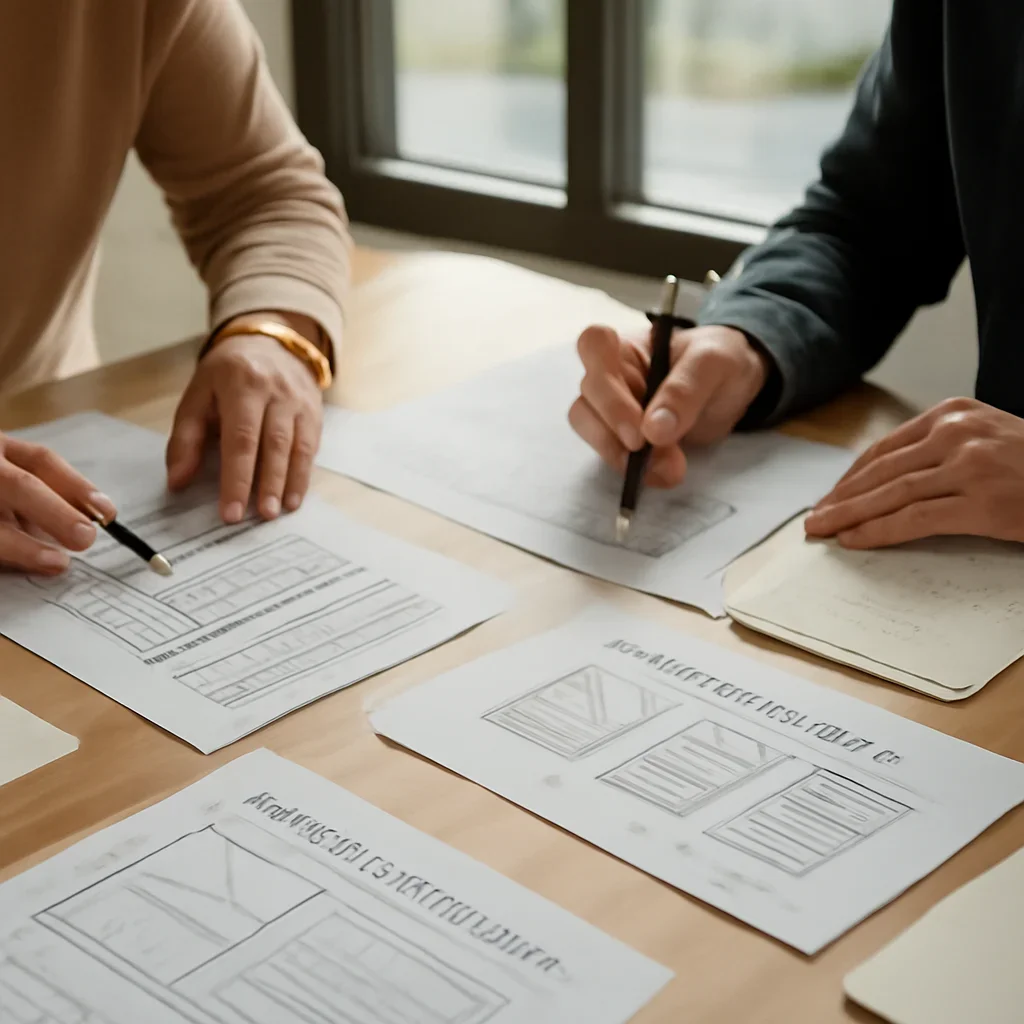 Website Design Agency Services for Vancouver Businesses planning session with page wireframes and content notes