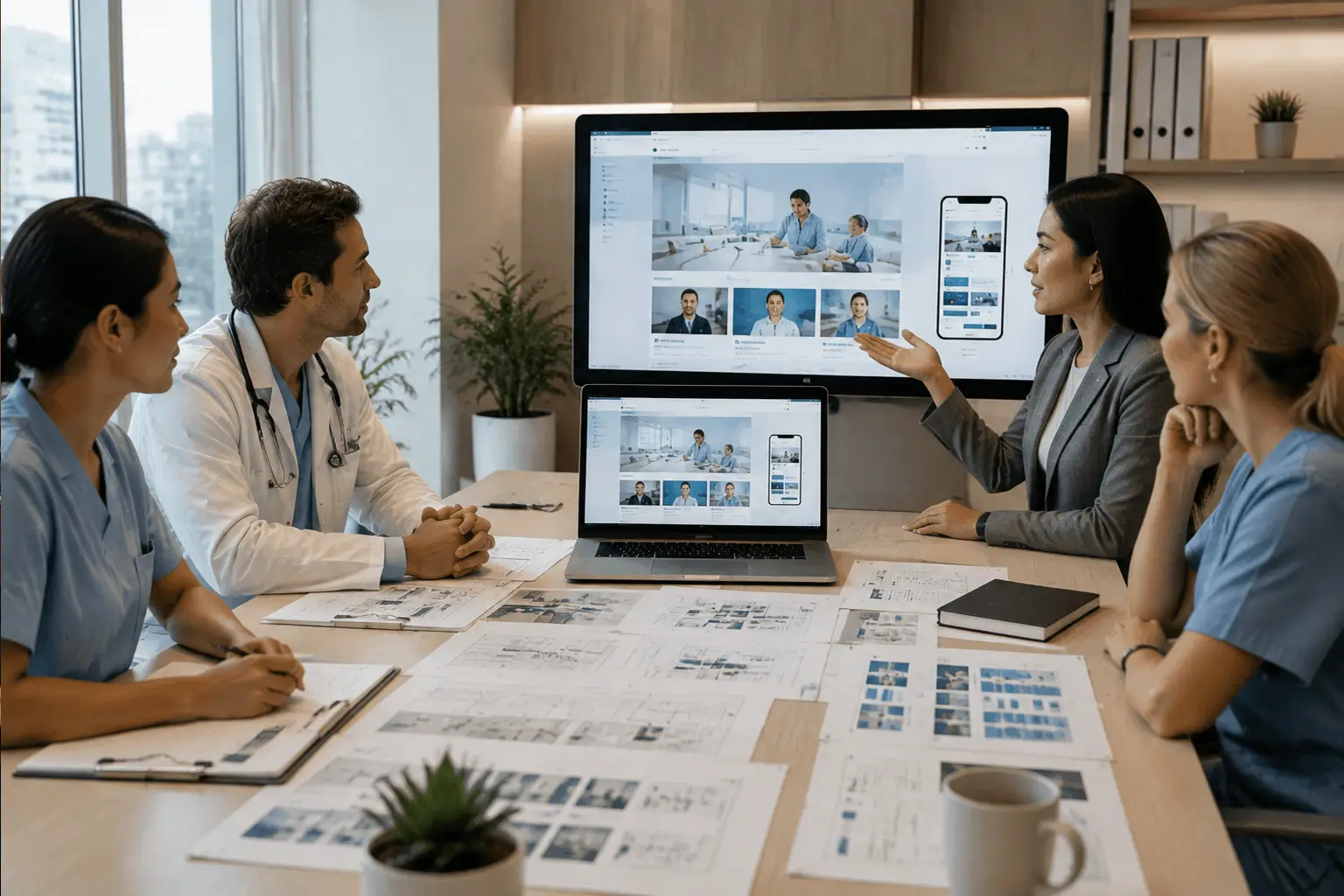 Vancouver medical practice team reviewing clinic website content, accessibility and appointment information