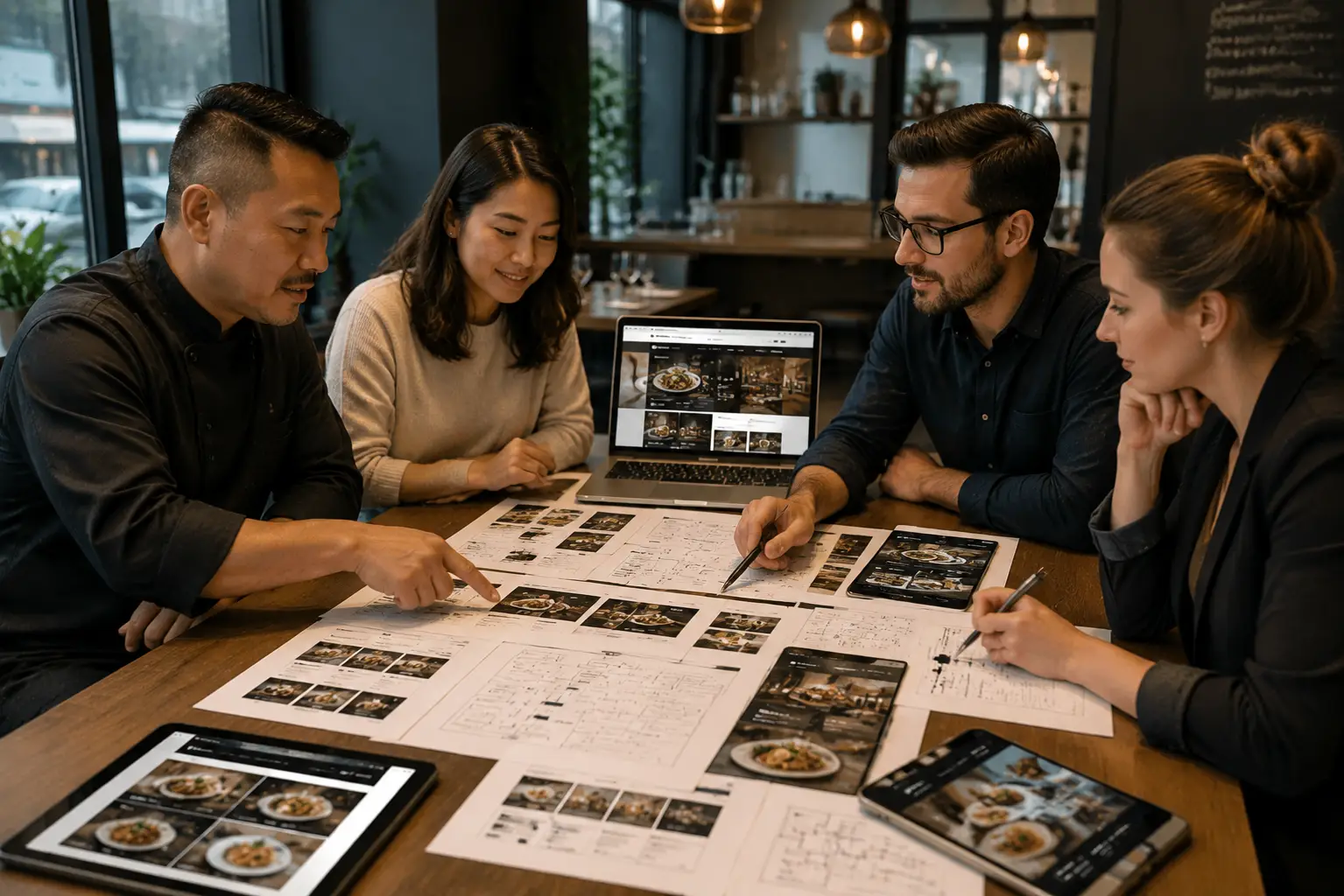 Vancouver restaurant website planning with menu, reservation and mobile dining journey notes