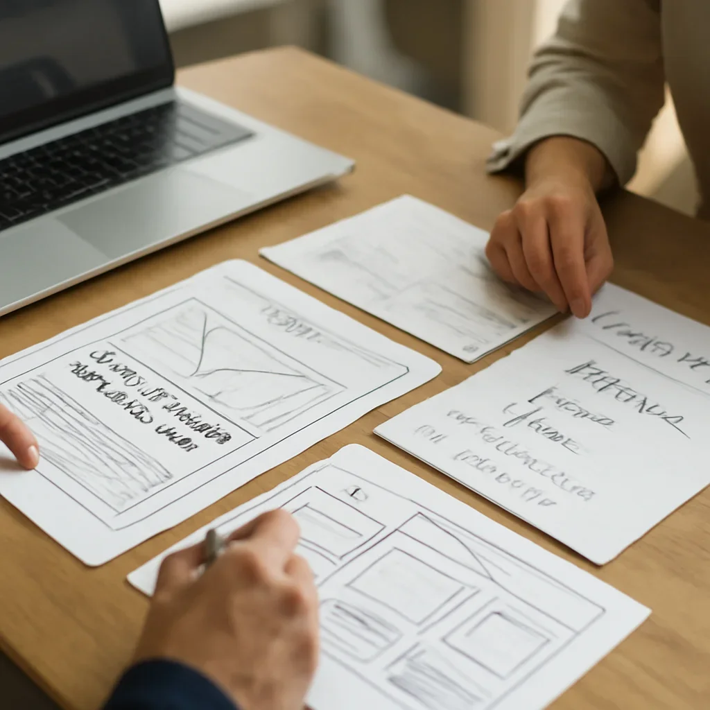 North Shore business website planning with wireframes and local service content