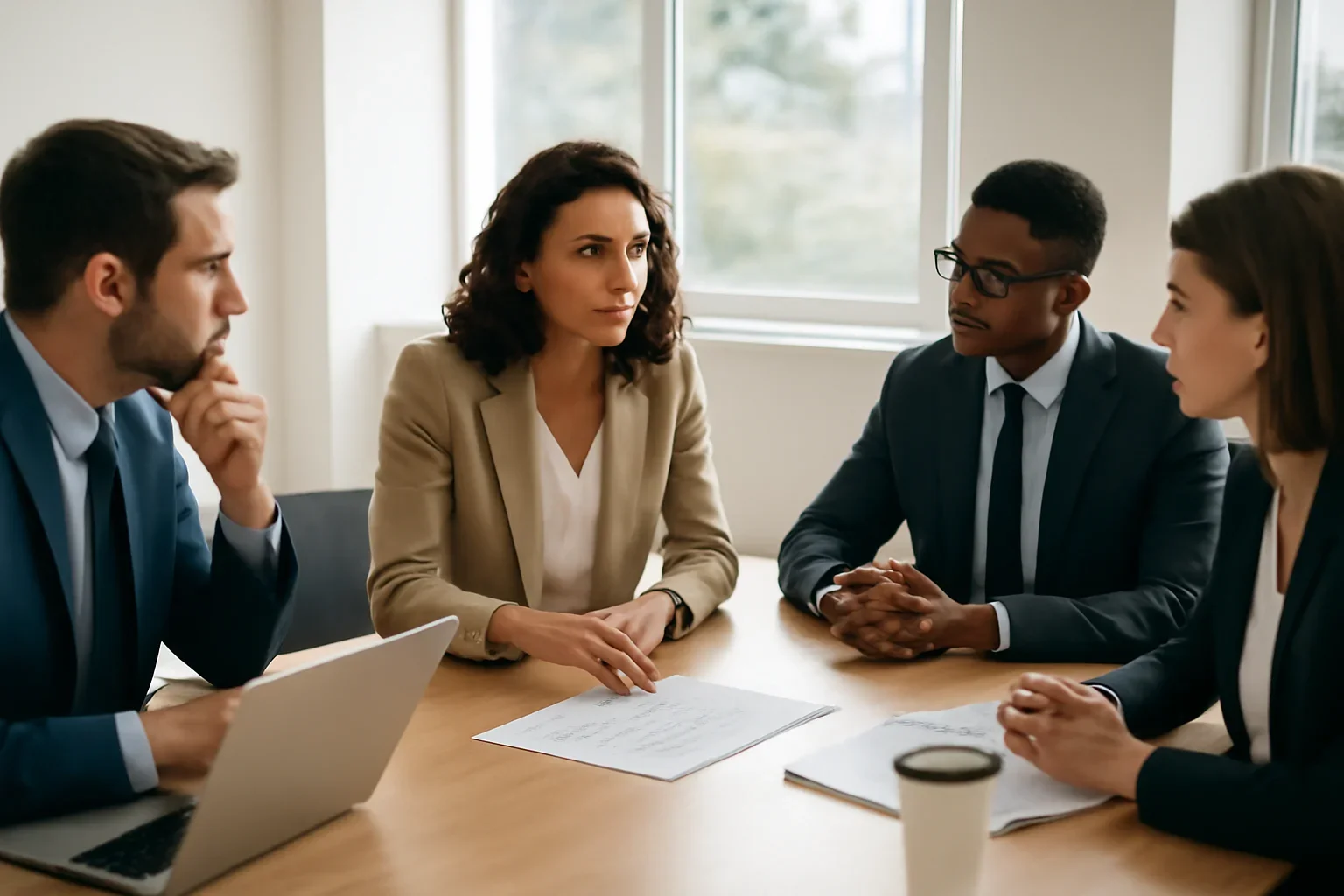 Business website strategy meeting focused on choosing the right solution