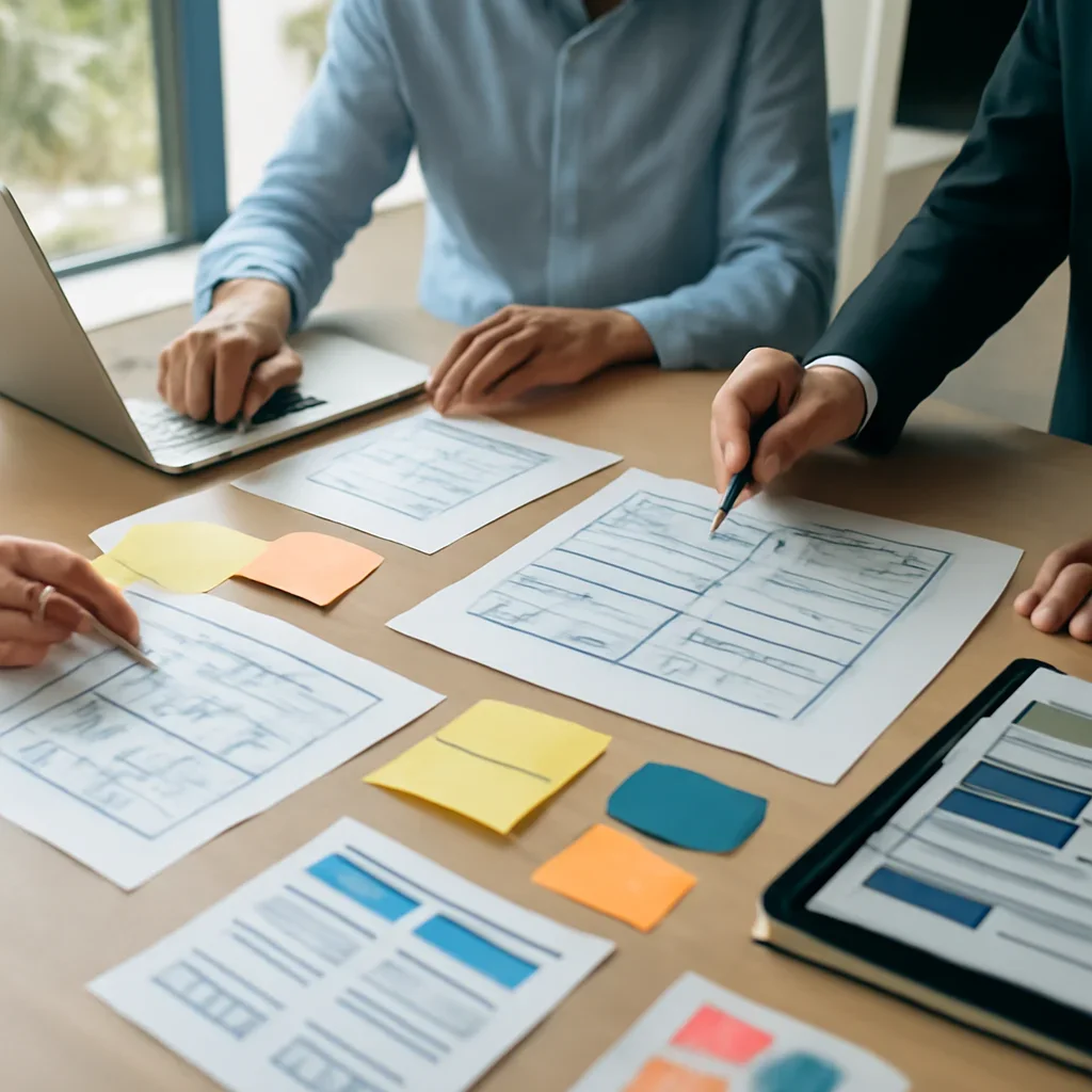 Website design process workshop for website design and development as one coordinated service