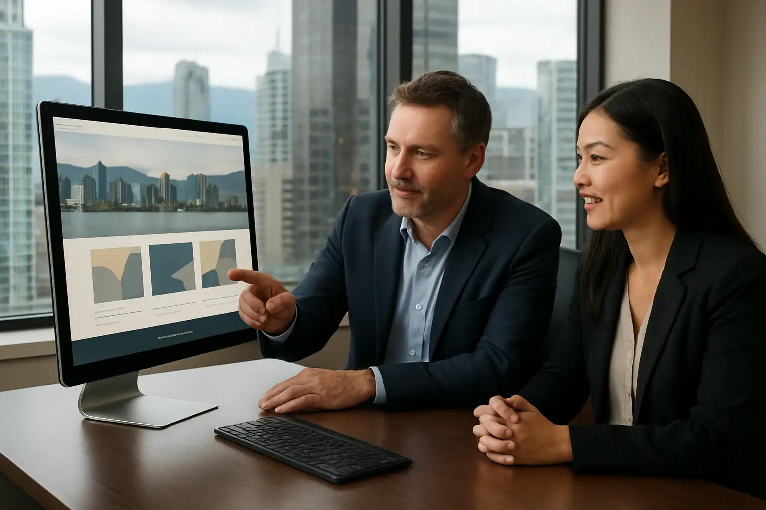Presentation of a custom Downtown Vancouver business website concept