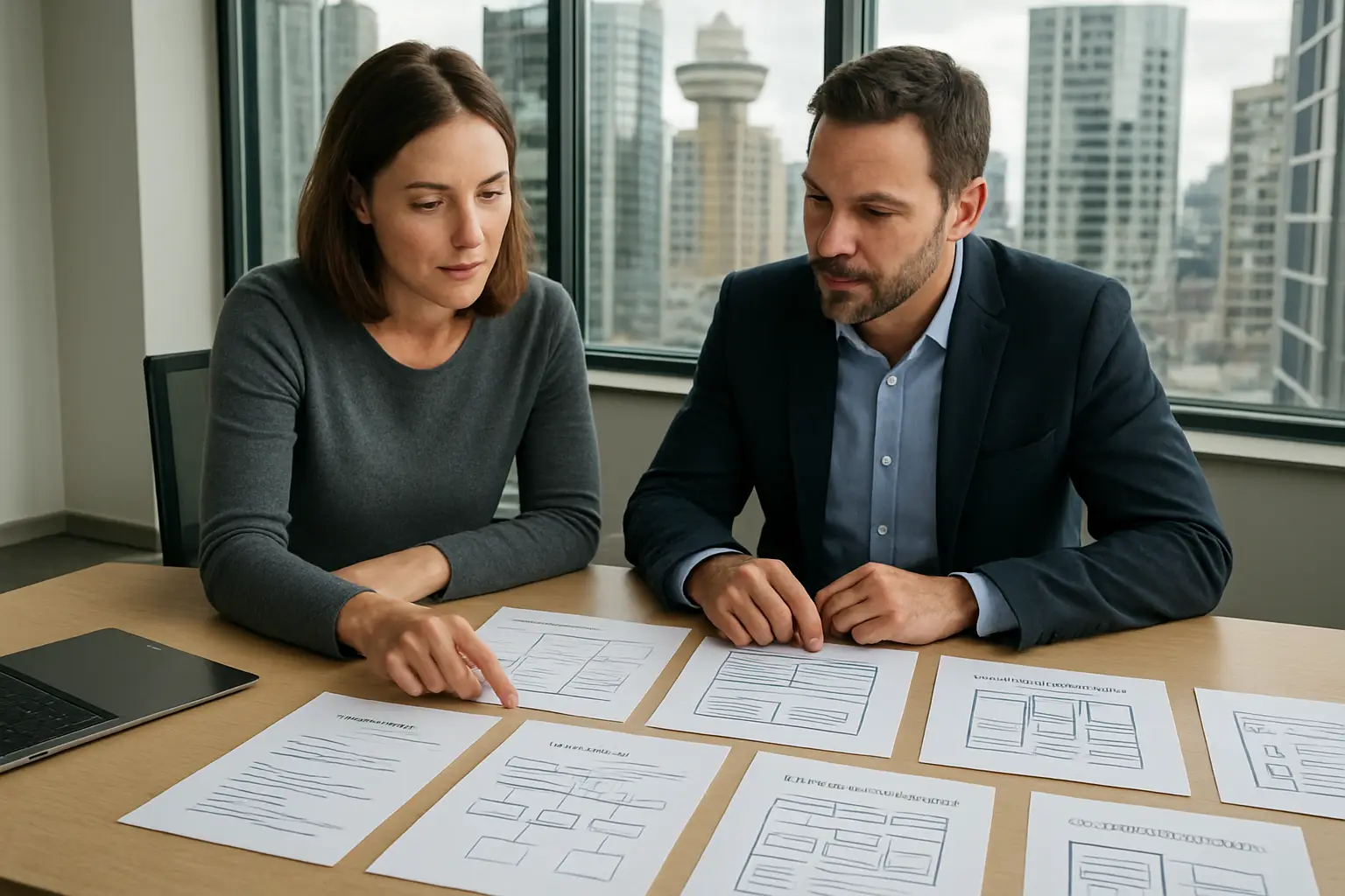 Downtown Vancouver website design process with sitemap wireframes and conversion planning