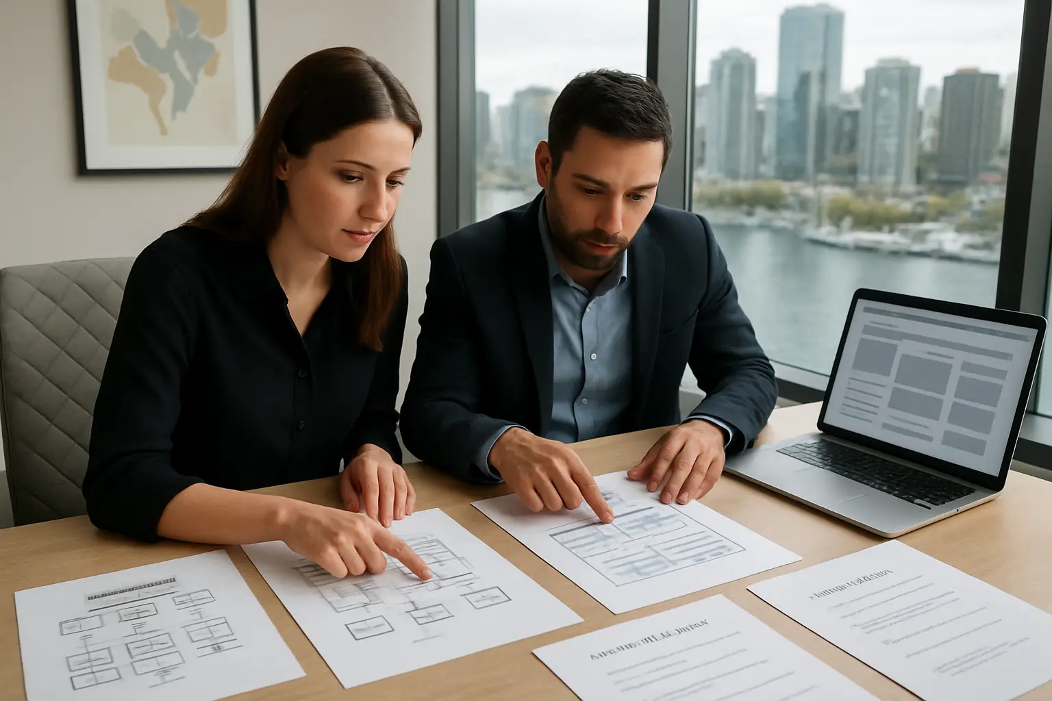 Downtown Vancouver business website planning with wireframes and local service content