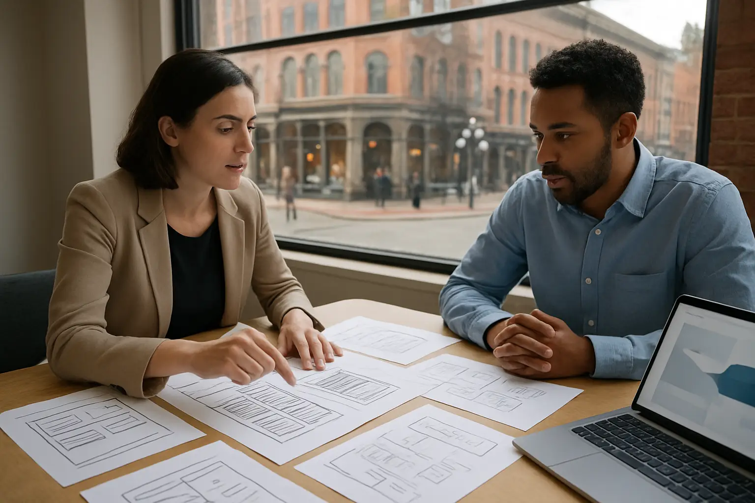 Gastown business website planning with wireframes and local conversion content