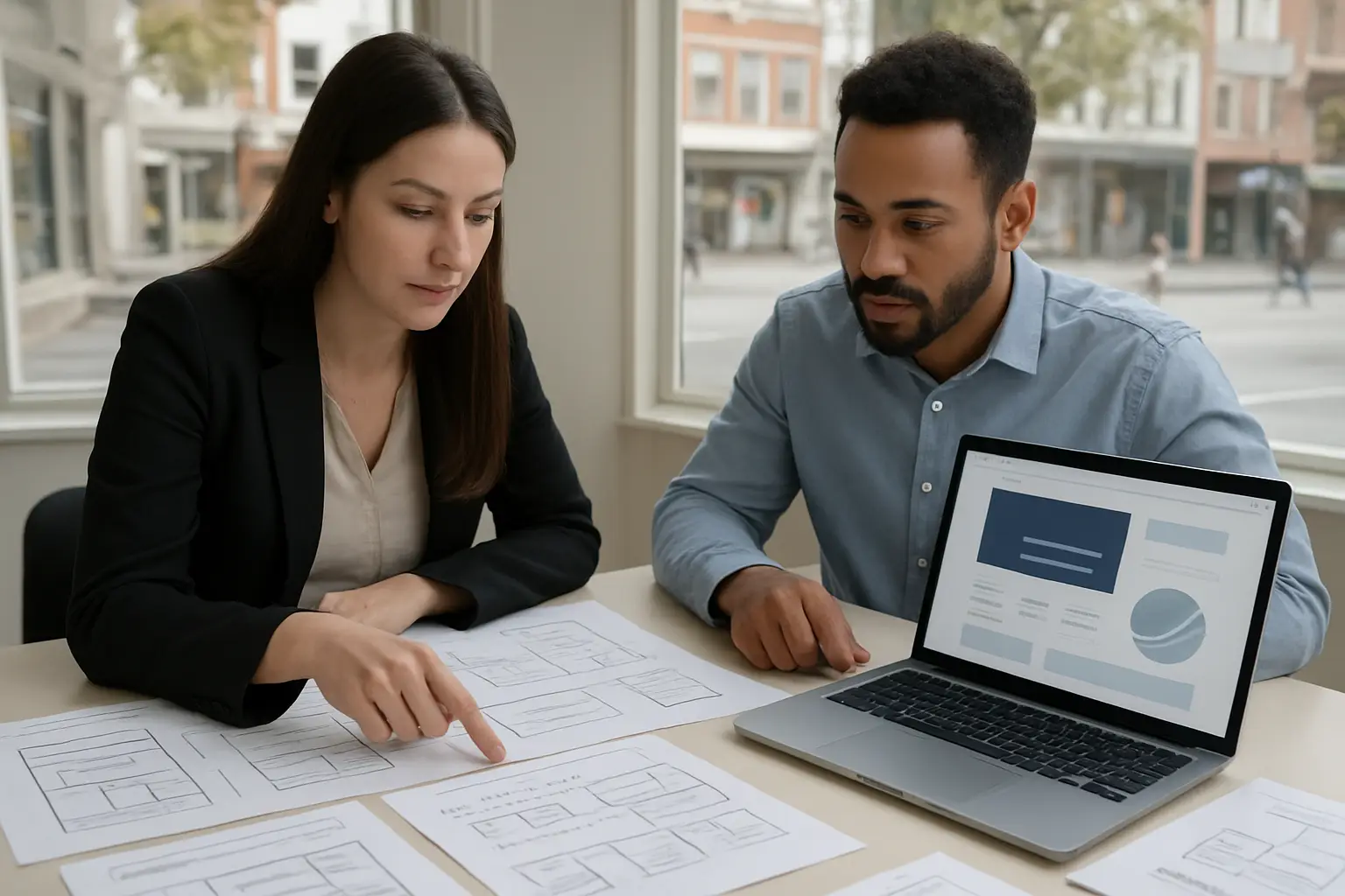 Mount Pleasant business website planning with wireframes and local conversion content