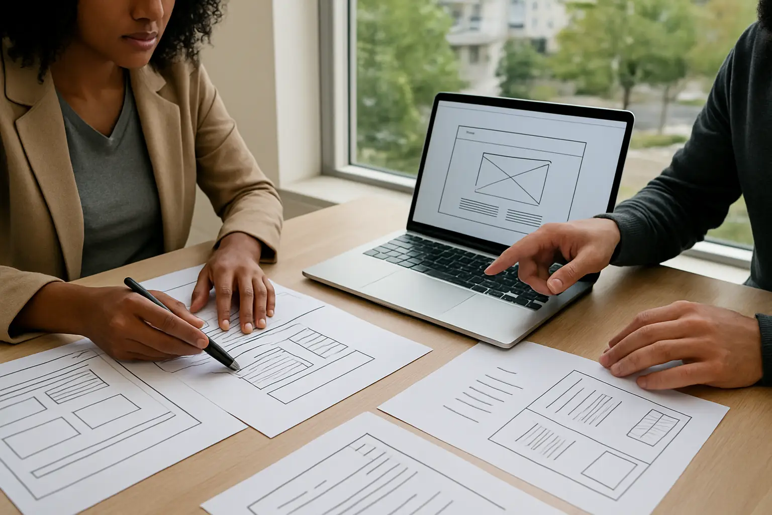Web Design for South Vancouver Businesses planning session with page wireframes and content notes